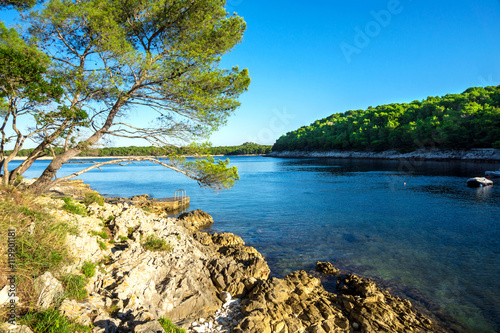 Adriatic Sea bay summer holiday tranquil scenery, Croatia