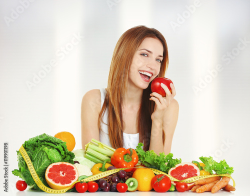 Beautiful young woman with ...