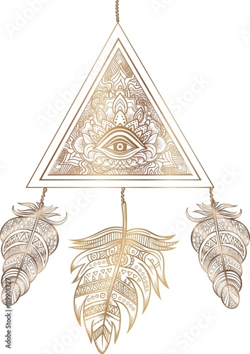 American Indian talisman dreamcatcher with eye