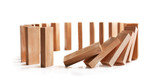 Wooden dominoes on light background