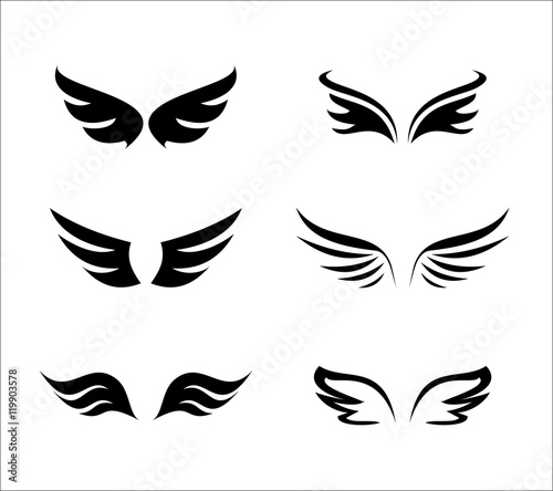 Wing icon set vector