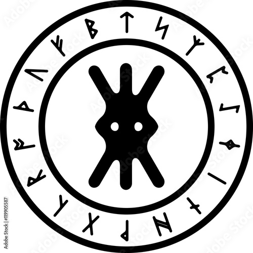 kalc ancient rune. vector illustration photo
