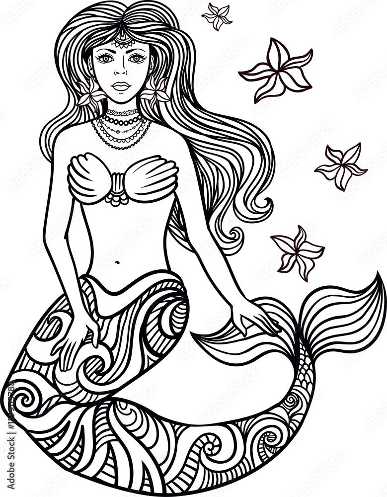 mermaid with curly hair