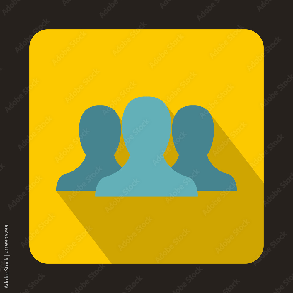 People icon in flat style on a yellow background vector illustration People icon in flat style on a yellow background vector illustration