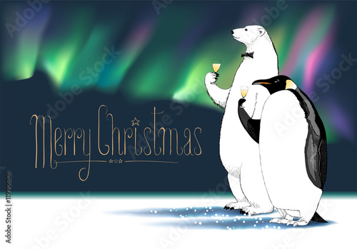 Merry Christmas vector greeting card