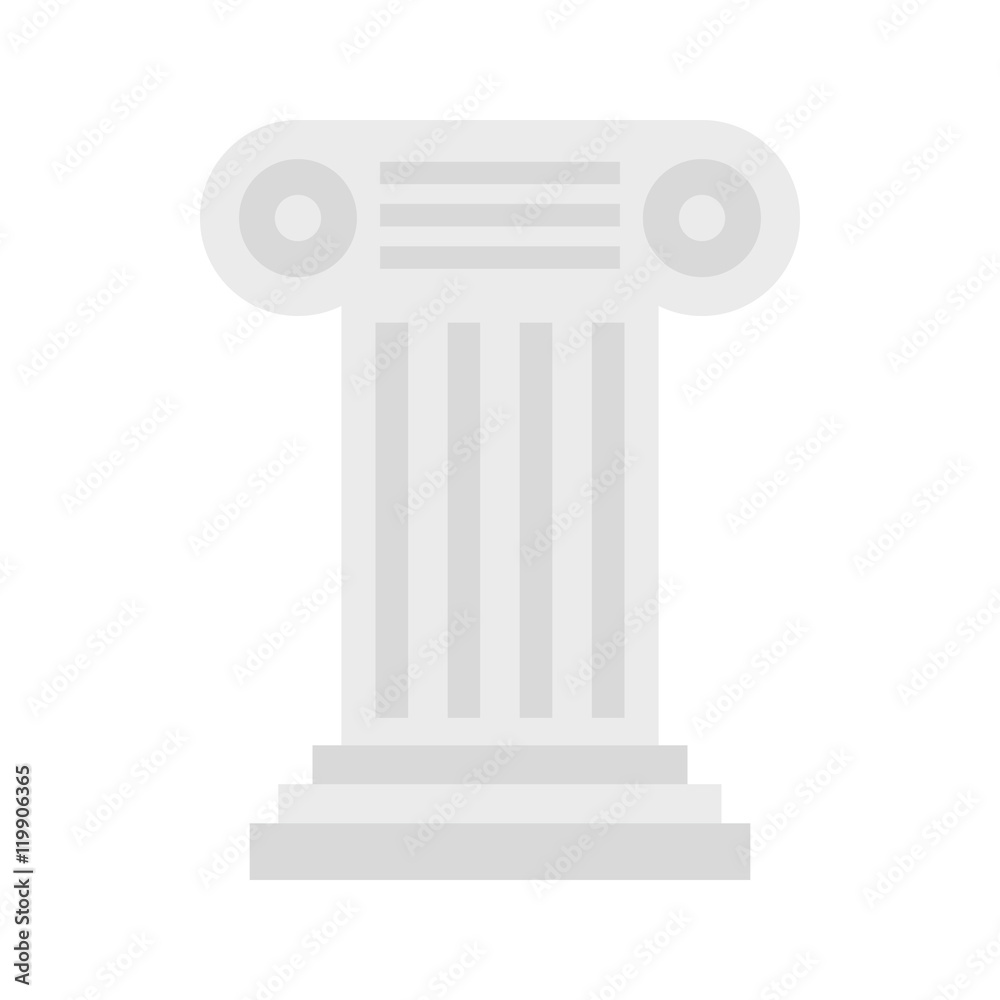 Ancient Ionic pillar icon in flat style on a white background vector illustration Ancient Ionic pillar icon in flat style on a white background vector illustration