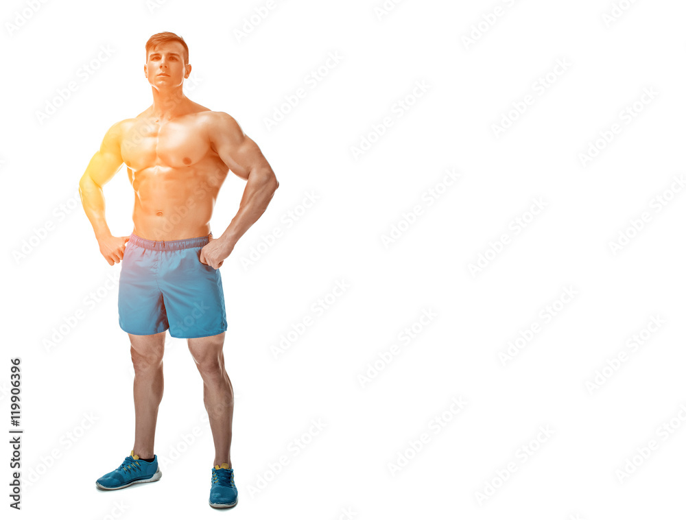 Image of muscle man posing in studio Image of muscle man posing in studio