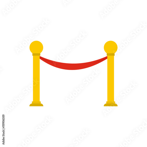 Barrier rope icon in flat style on a white background vector illustration
