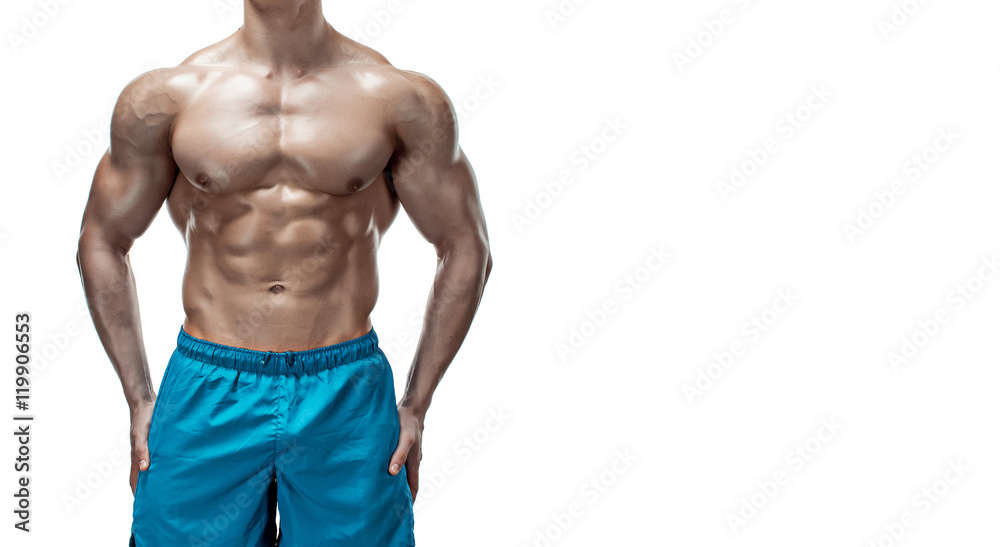 Fototapeta premium Image of muscle man posing in studio