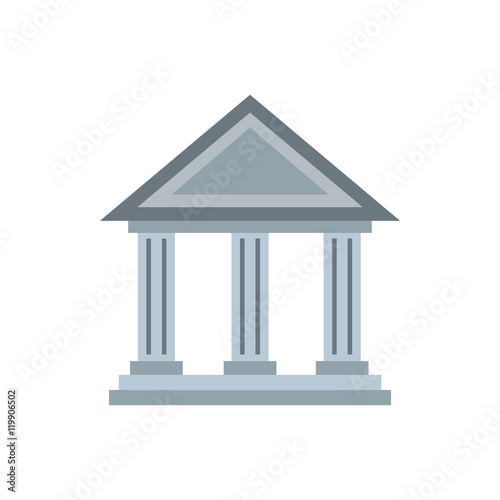 Museum building icon in flat style on a white background vector illustration