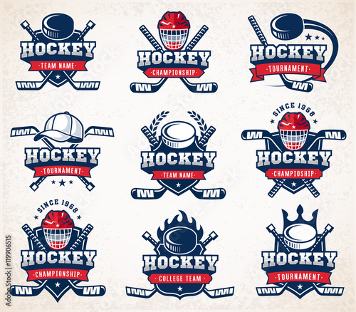 Vector Hockey logo Set photo