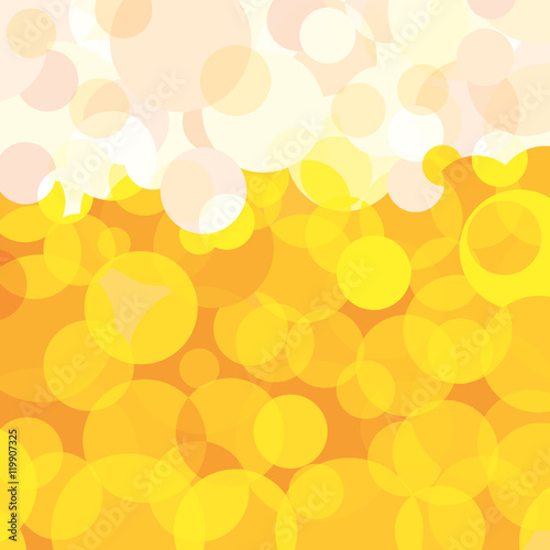 Abstract beer background. Orange and white circles, air bubbles. Oktoberfest wallpaper, vector design