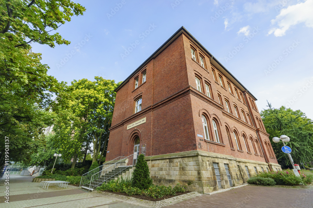 Red old historical building near Stadtgarten