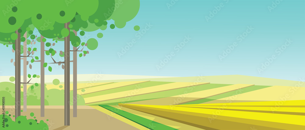 Vector abstract green landscape