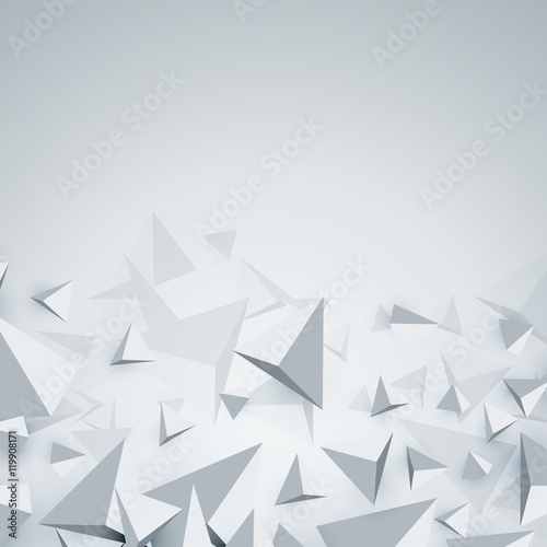 White background with 3d geometric shapes. 3d polygons © drong