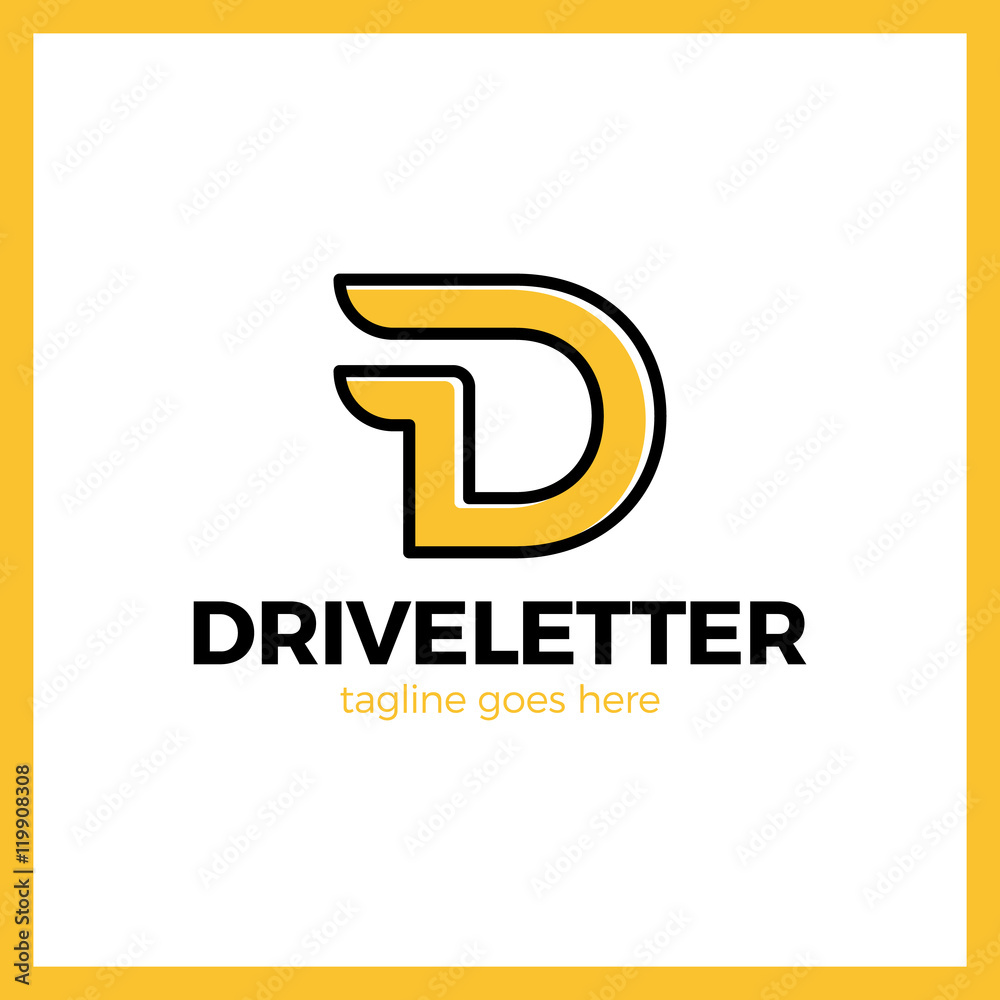 D letter logo with a two wing. Font style, vector design template elements for your application or corporate identity. Dynamic drive logotype D letter logo with a two wing. Font style, vector design template elements for your application or corporate identity. Dynamic drive logotype