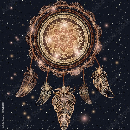 American Indian talisman dreamcatcher with eye