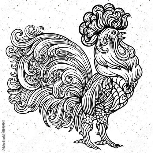 Vector stylized rooster