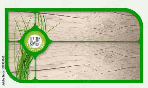 Vector frame for your text and wooden background