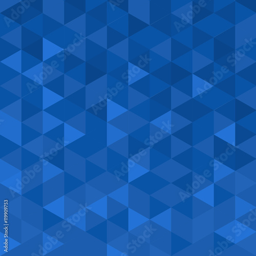 geometric modern background with blue mosaic triangle pattern, vector illustration