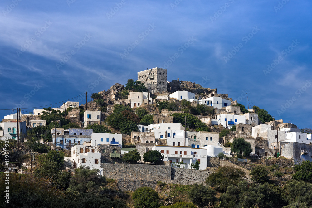 View of the traditional village of Emporios in Nisyros island, Greece
