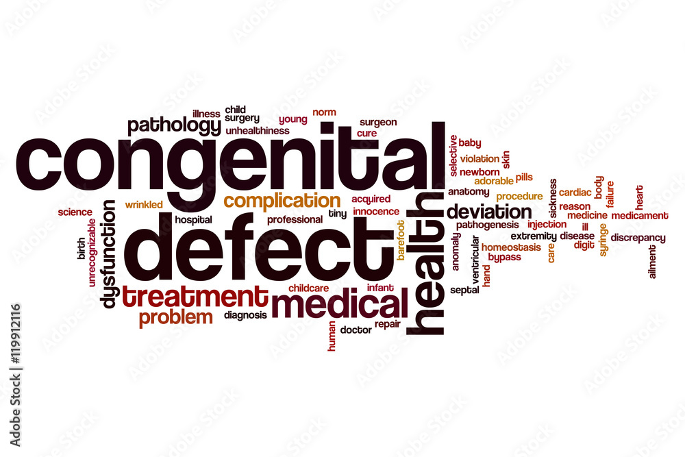 Congenital defect word cloud