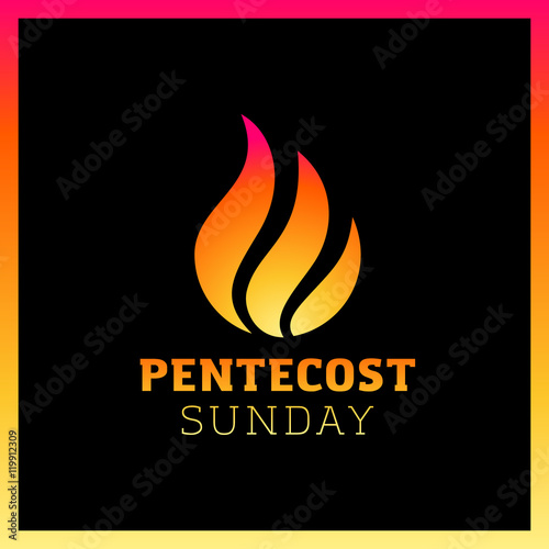 Vector illustration logo of Pentecost Holy spirit Flame. Fire logotype