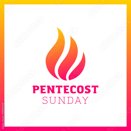 Vector illustration logo of Pentecost Holy spirit Flame. Fire logotype