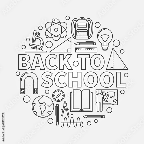 Back to school round illustration