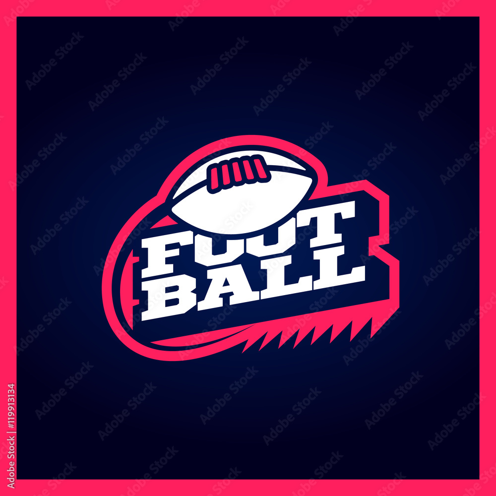 Fototapeta Modern professional american football template logo design with ball
