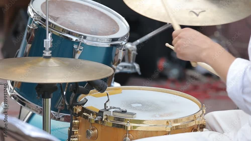 Drummer Beating The Drums During Performance Drummer Beating The Drums During Performance