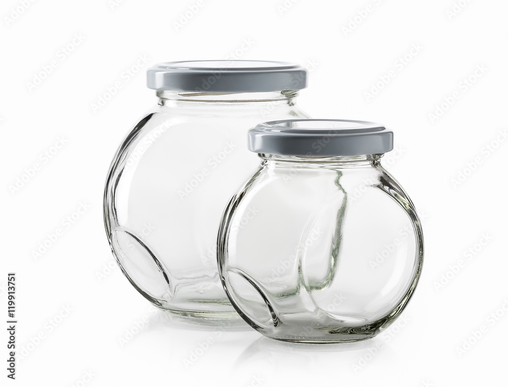 Glass. Empty glass jar over white background Glass. Empty glass jar over white background