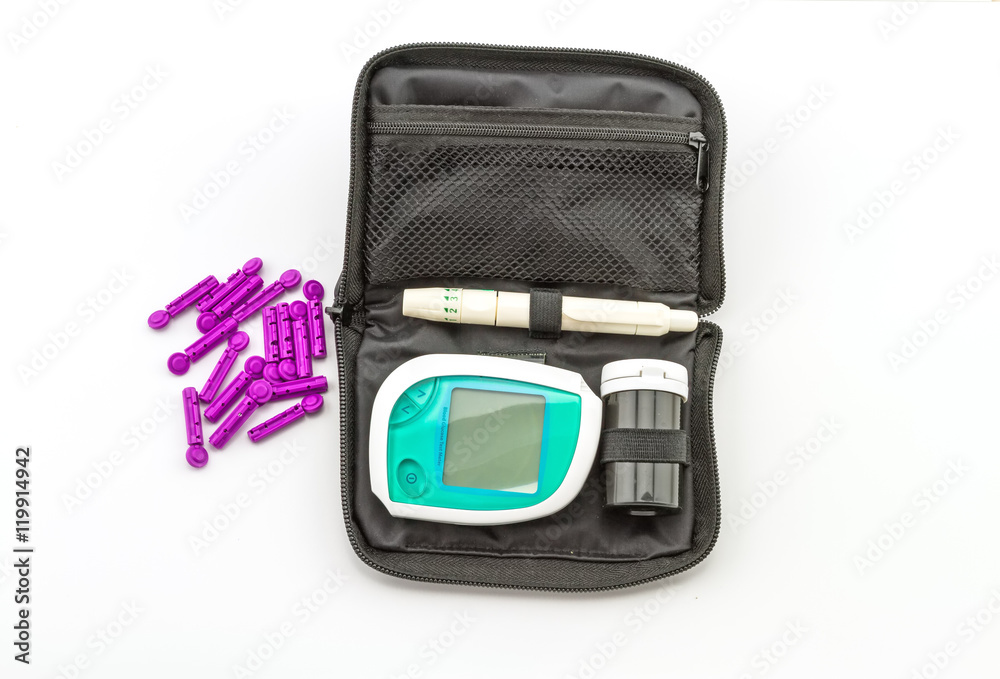 blood glucose meter, the blood sugar value is measured on a finger