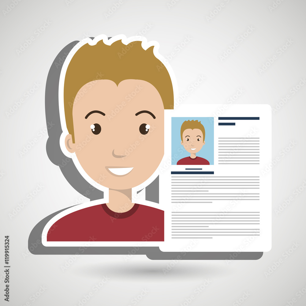 cv resume man icon vector illustration graphic cv resume man icon vector illustration graphic