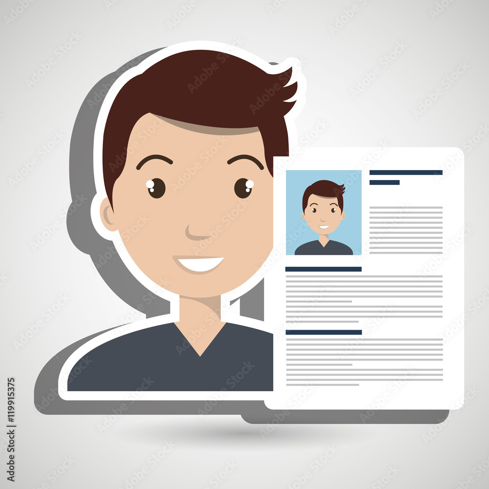 cv resume man icon vector illustration graphic cv resume man icon vector illustration graphic