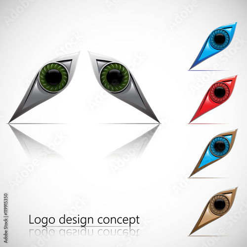 Logo design concept eyes like a graphics card, eps10 vector