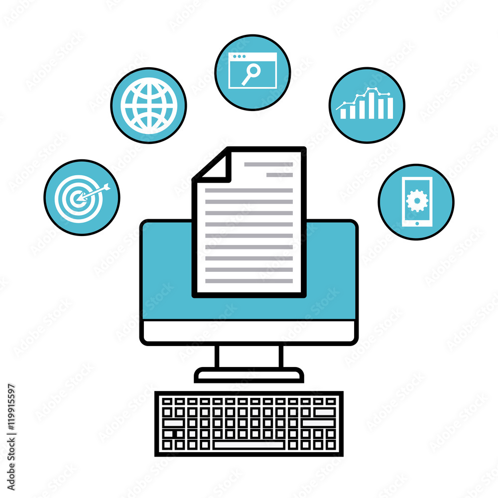 seo technology icon design, vector illustration eps10