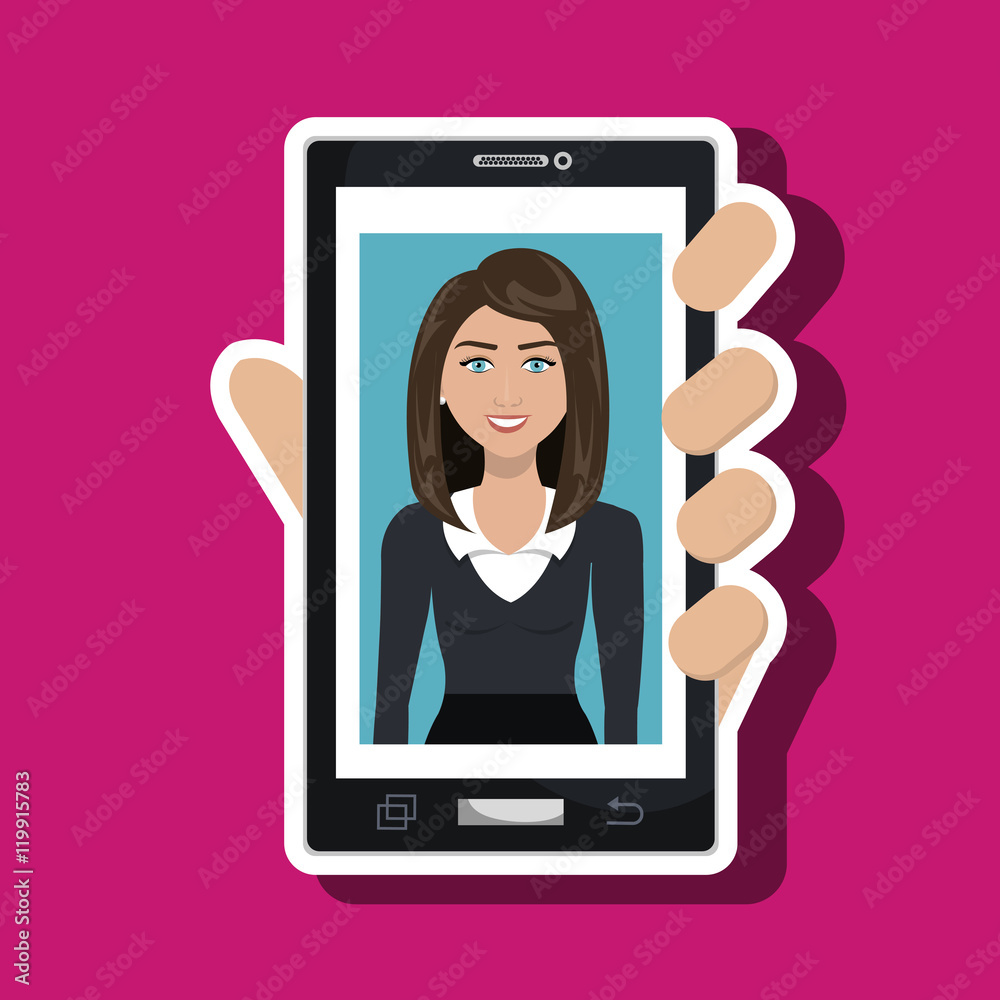cellphone woman find hand vector illustration graphic cellphone woman find hand vector illustration graphic