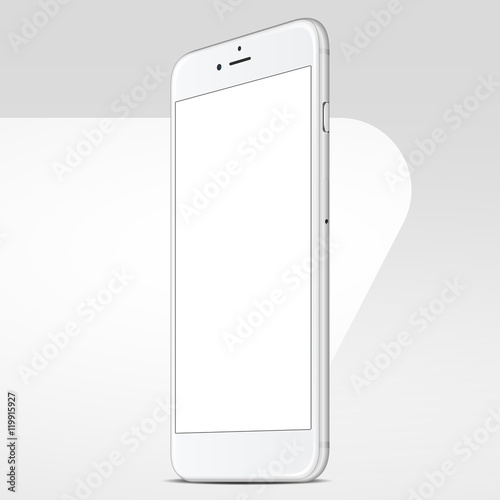vector white smartphone with blank screen