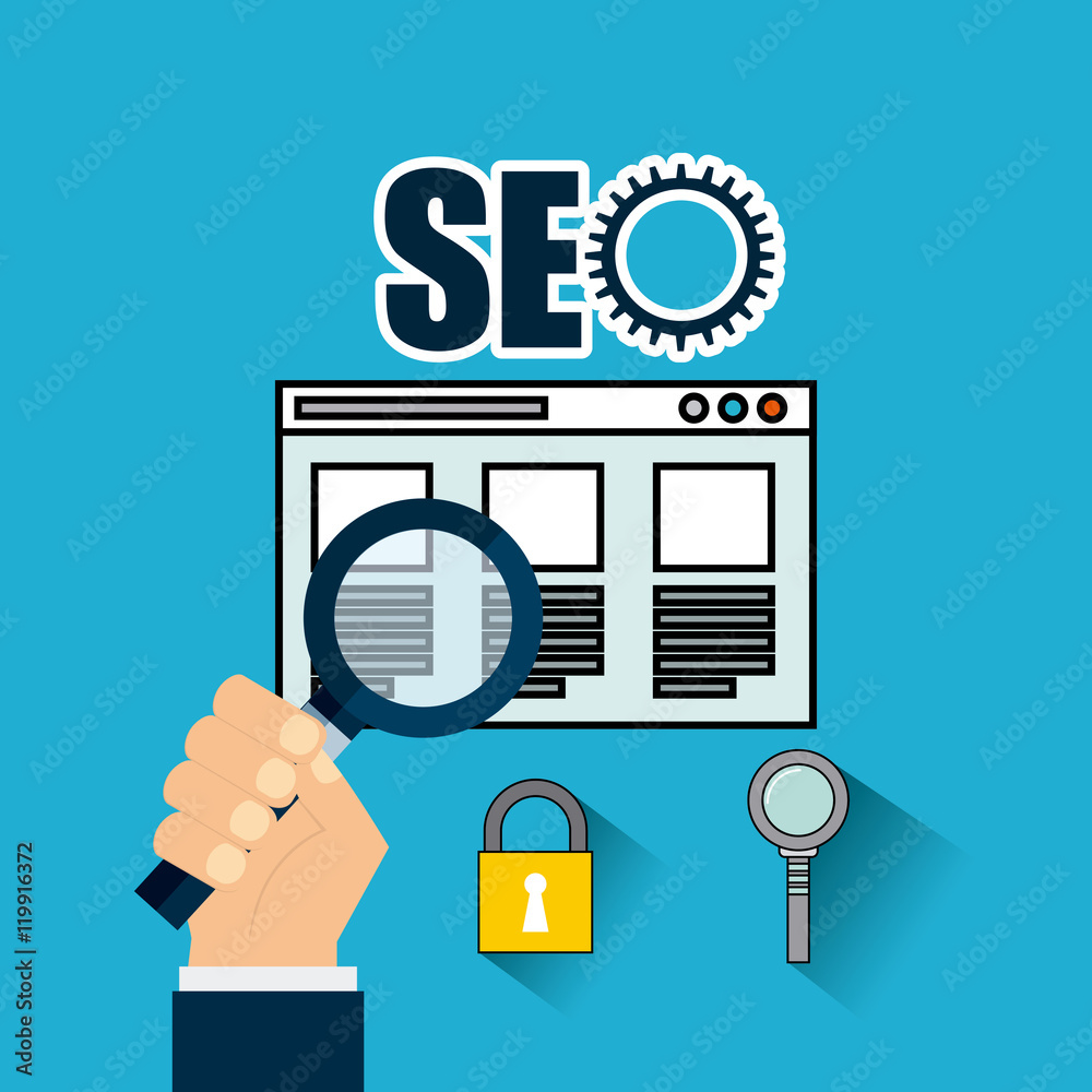 seo technology icon design, vector illustration eps10