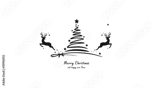 Weihnachtsbaum und Rentiere