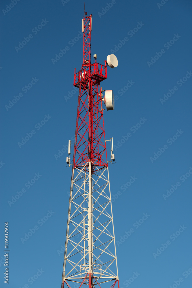 cellular tower on a background of blue sky cellular tower on a background of blue sky