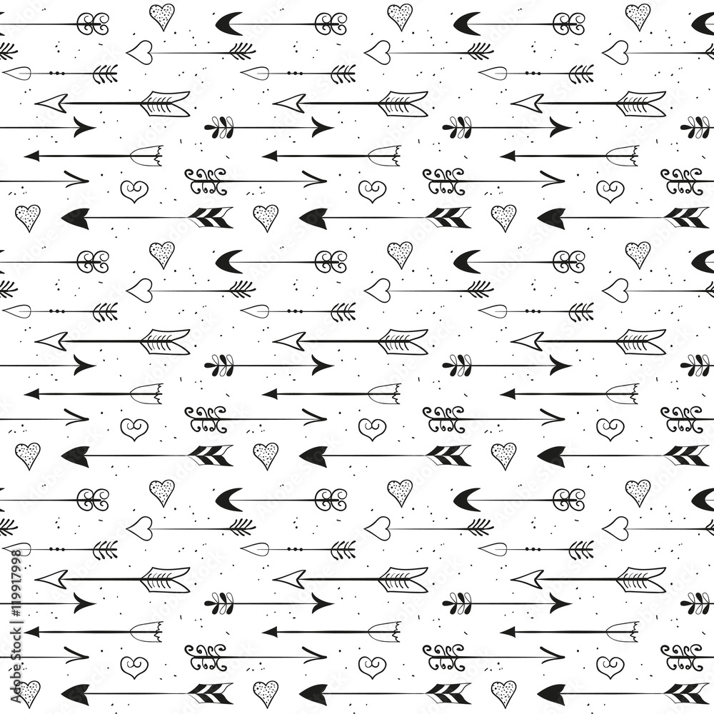 Seamless pattern with arrows.