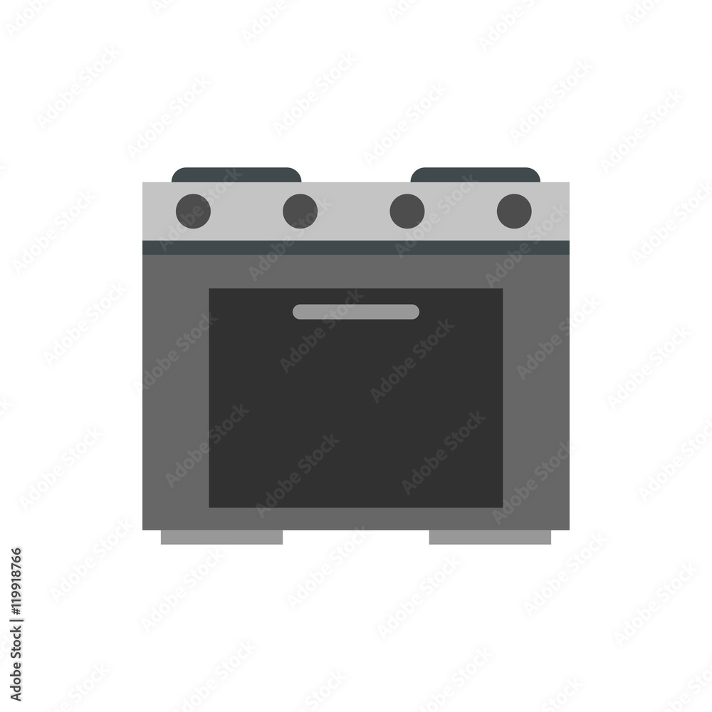 Gas stove icon in flat style isolated on white background. Home appliances symbol vector illustration Gas stove icon in flat style isolated on white background. Home appliances symbol vector illustration