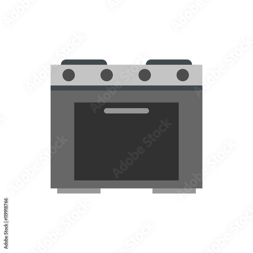 Gas stove icon in flat style isolated on white background. Home appliances symbol vector illustration