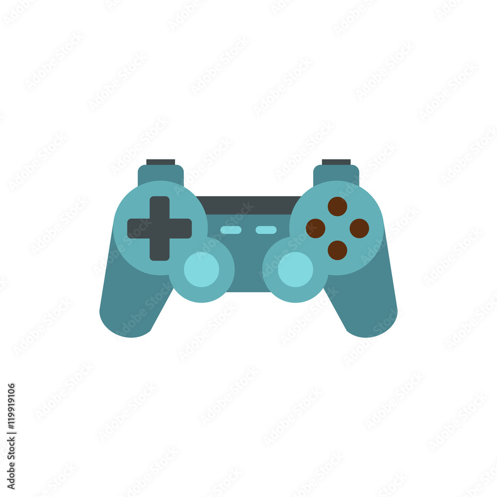 Game joystick icon in flat style isolated on white background. Play symbol vector illustration Game joystick icon in flat style isolated on white background. Play symbol vector illustration