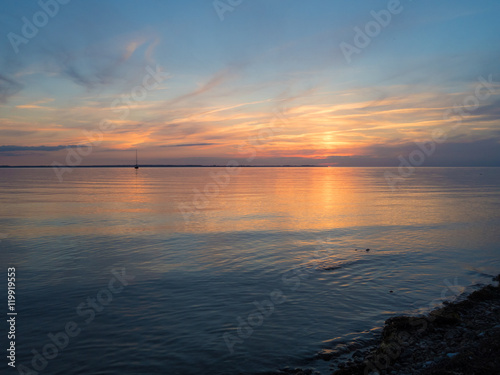 Sonnenuntergang an der Steilk  ste auf Insel Poel  Mecklenburg-Vorpommern