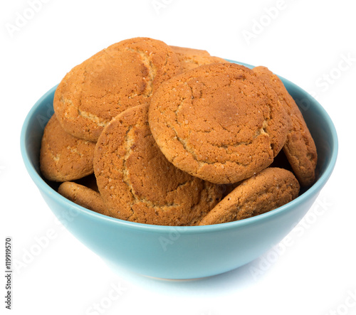 cookies on a plate isolated on white