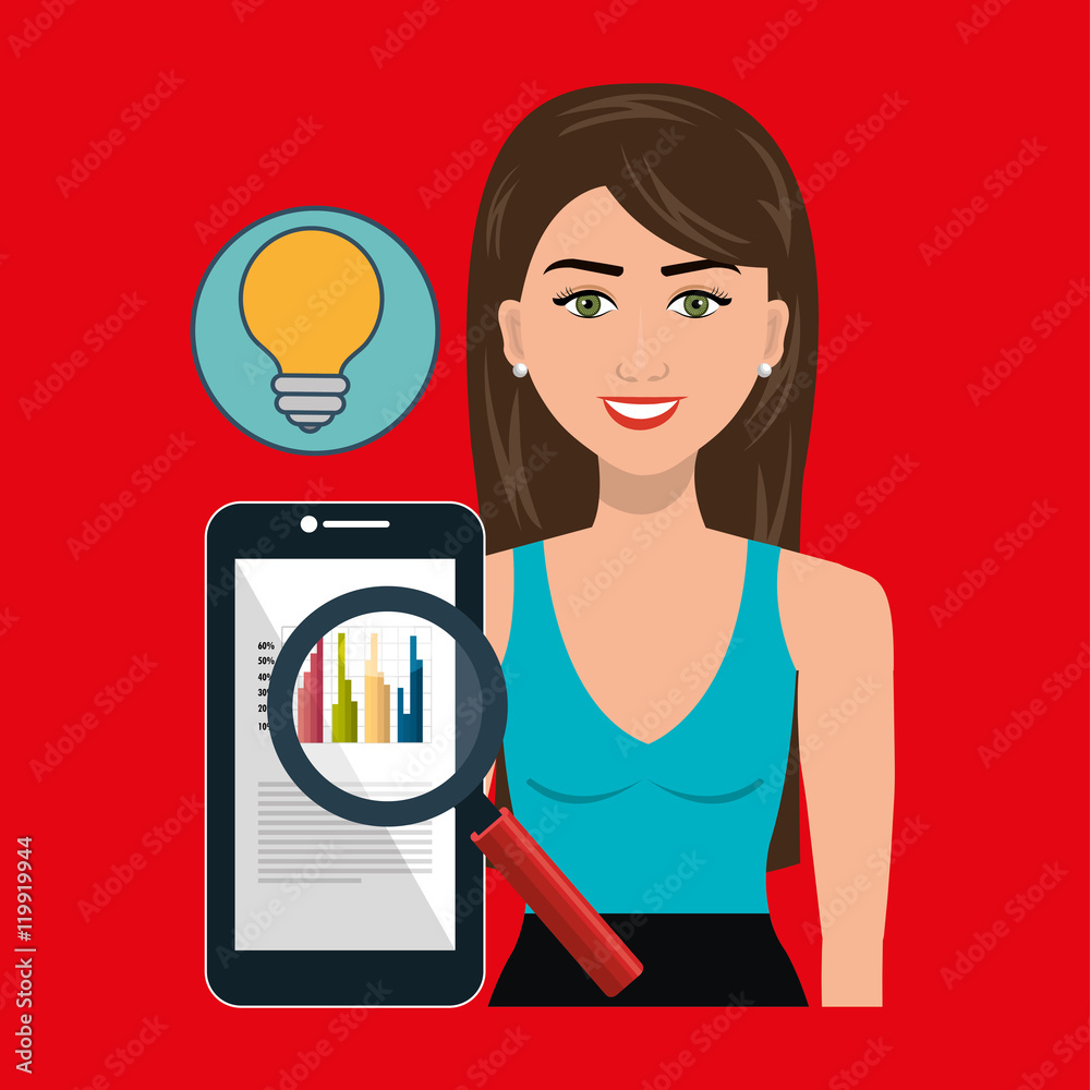 woman search smartphone idea vector illustration eps 10 woman search smartphone idea vector illustration eps 10