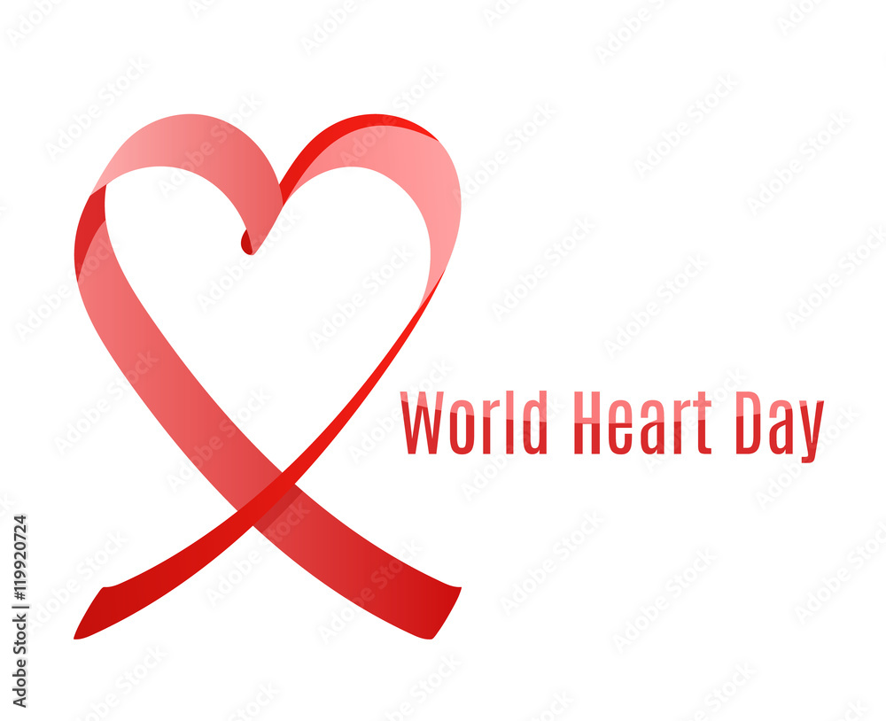 world heart day ribbon